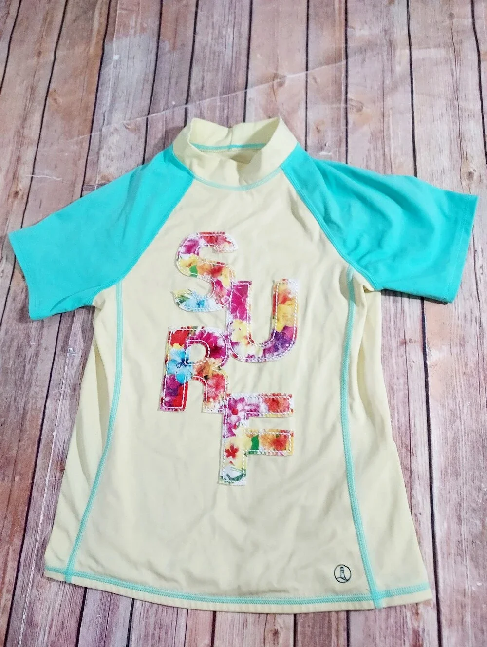 Lands End Kids Rash Guard Swim Shirt 10S/12S